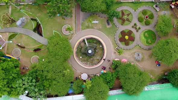 Badaan park and kids playground in Magelang, family relaxation urban area alt