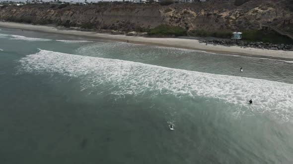 Surfer Waiting for a Good Wave Moment for a Surf