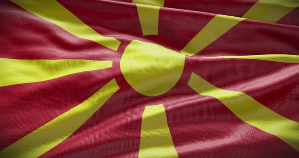 North Macedonia flag waving loop alt