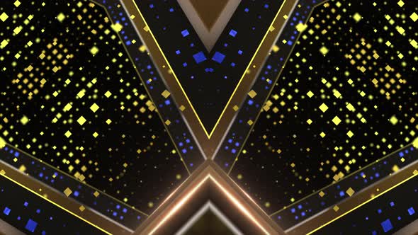 Stair Stage Glitter 3 Elegant Gold Particle Music Show Tunnel Blue Loop 4K