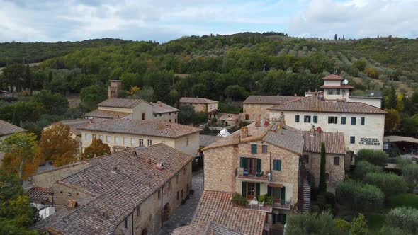 Bagno Vignoni Thermal Bath Aerial View alt