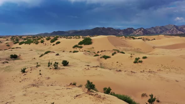 Aerial View of the Sand Dunes in Mongolia alt