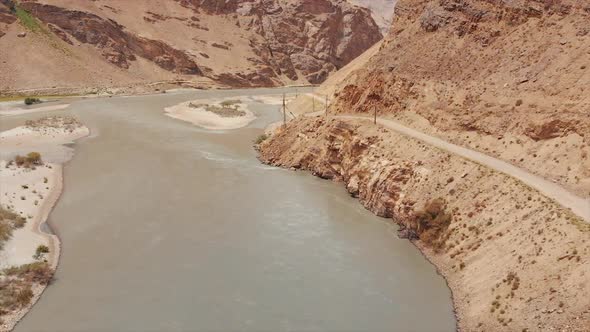 Afghanistan and Panj River Along the Wakhan Corridor alt