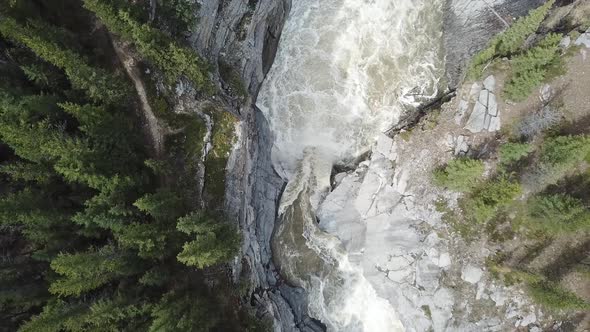 Aerial Footage Of Watefall & Cliff In Mountains