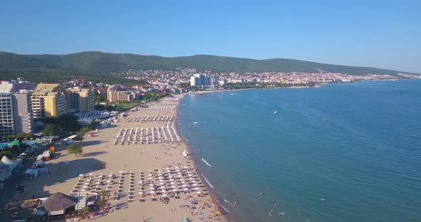 Aerial View of Popular Summer Resort Sunny Beach Bulgaria