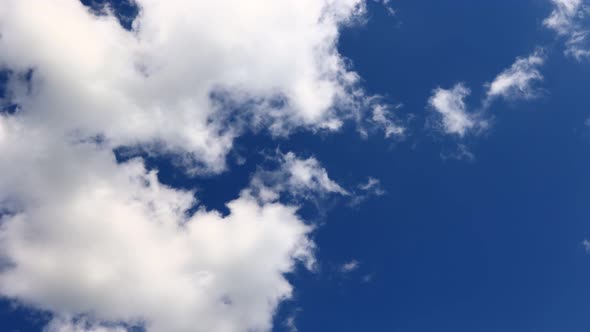 change of weather. Blue sky white puffy clouds change on dark cloud stormy. Cumulus cloud cloudscape