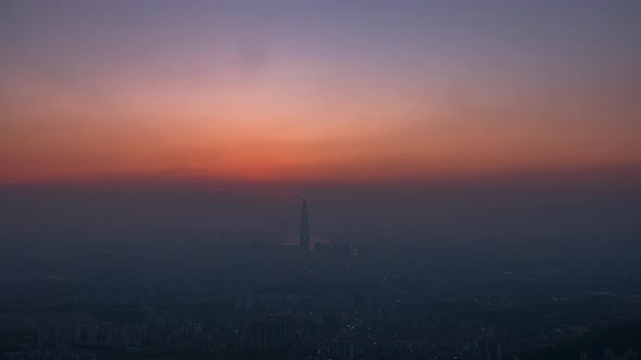 Time Lapse Sunset of Seoul City South Korea