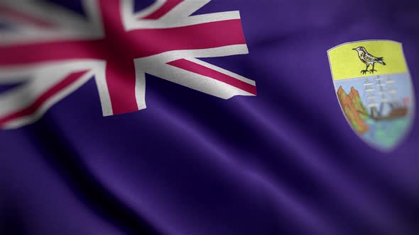 Saint Helena Flag Textured Waving Close Up Background HD alt