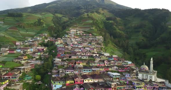 aerial view of Butuh Village, Kaliangkrik, Magelang Regency, Indonesia. Known as Nepal van Java is l alt