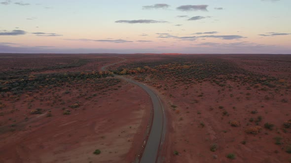 Aerial Drone Footage of Outback Australia at Sunset in Meekatharra, Western Australia