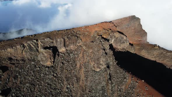 Drone footage of the Piton des Neiges summit at the Reunion island. alt