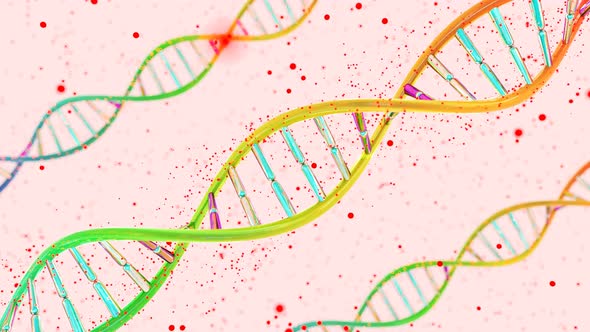 Abstract medical animation of a DNA strand alt