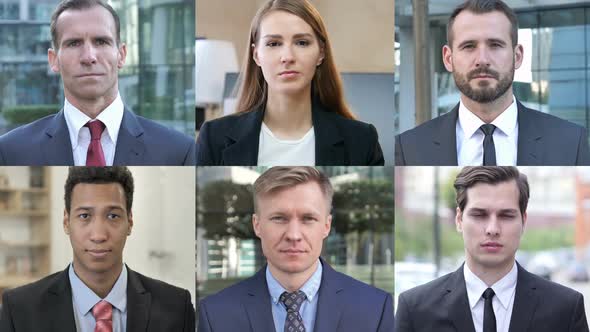 Collage of Business People Looking At the Camera alt