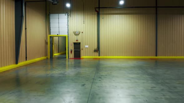 Zoom Out Cinematic Empty Space Panorama Garage or Storage Commercial Footage alt