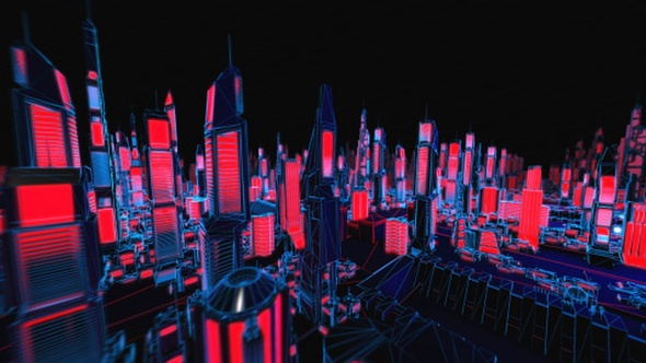 4K Structure Neon Cityscape