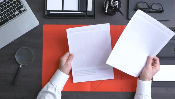 Businessman reading a contract