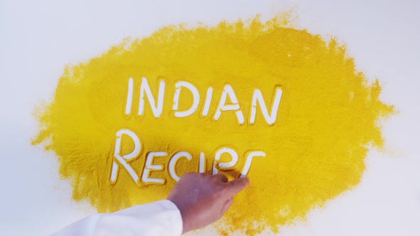 Hand Writes On Turmeric Indian Recipe alt