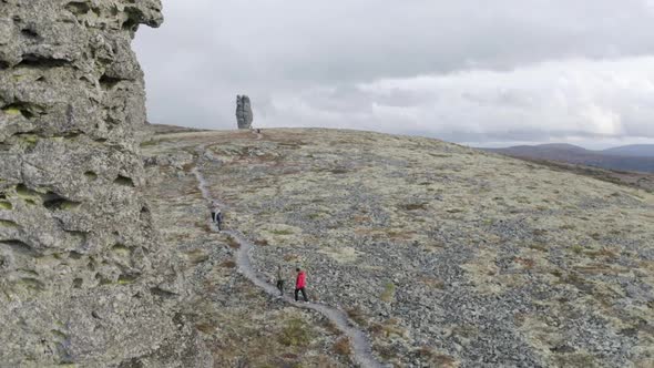 Rock formation on the top of a mountain alt