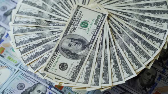 American one hundred dollar banknotes spin alt