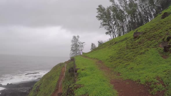 Devil's eye goa in monsoon. It is also known as devil's finger near Sinquerim Fort to Lower Aguada. alt