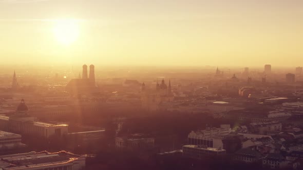 Panoramic View of Munich During Sunset alt