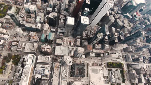 Toronto, Canada, Aerial  - Bird's eye view of the Dundas Square during the day