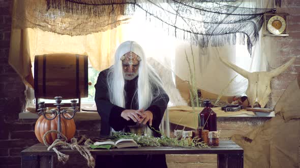 Creepy Man. Mystical Halloween Curse Spell. Magic and Witchcraft with Spell and Incantation alt