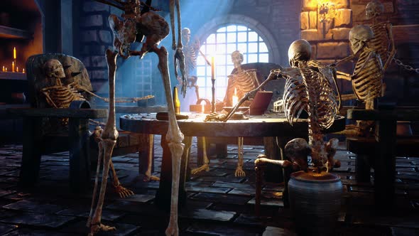 Ancient Skeletons In A Medieval Castle