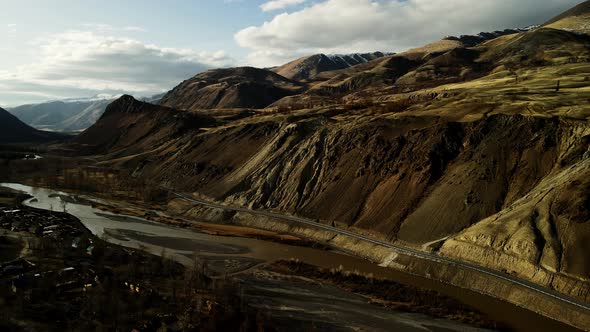Mountain Texture Reflected By the Sun