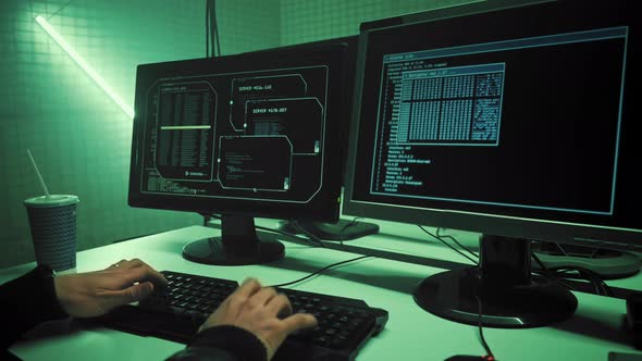 Young Hacker Breaks Into Corporate Data Servers From His Underground Hideout. Place Has Dark alt