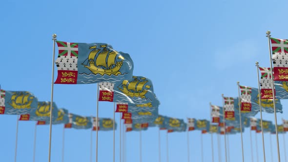 Saint Pierre and Miquelon Row Of Flags Animation alt