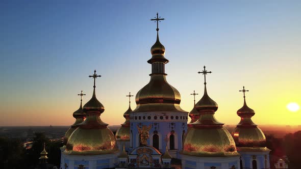 St. Michael's Golden-Domed Monastery in the Morning. Kyiv, Ukraine alt