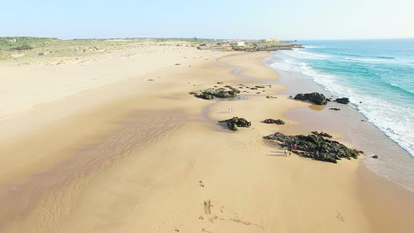 Praia da Guincho beach Portugal, popular with kitesurfers alt