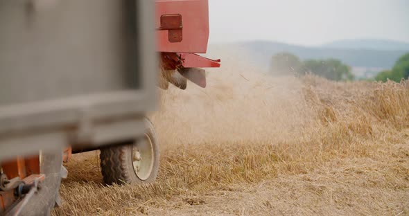 Combine Harvester on Field at Farm alt