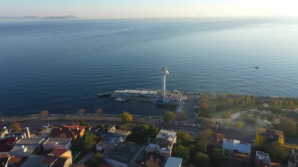 Istanbul Turkey View of the Lifeguard Lighthouse Located in the Emin n District of Istanbul Turkey alt