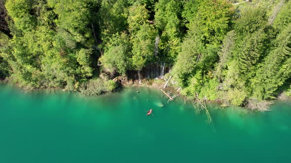 Aerial View of the Plitvice Lakes in the National Park of Croatia Clean Nature alt