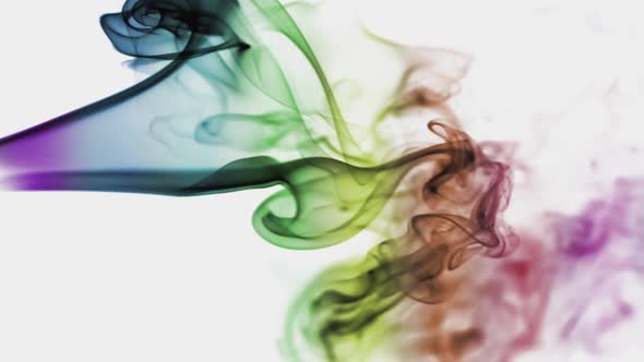Abstract backdrop with stains of colorful incense smoke alt