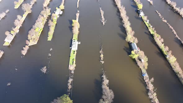 Loosdrechtse Plassen Harbour Waterway Canals and Cultivated Ditch Nature Near Vinkeveen Utrecht alt