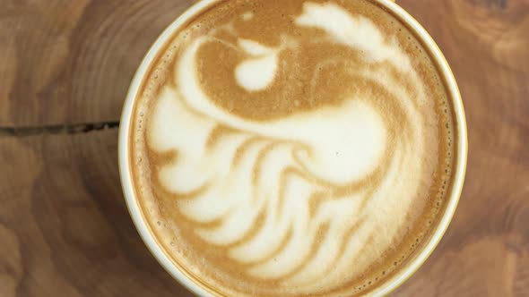Swan Latte Art, Top View. alt