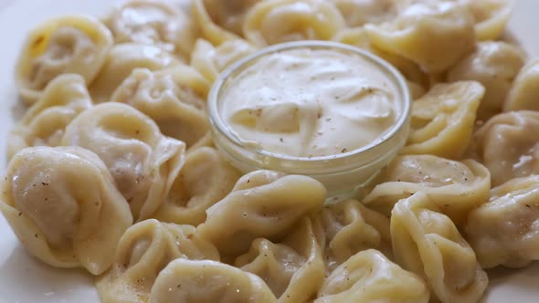 Boiled Dumplings with the Cream Sauce