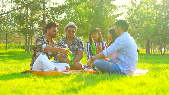 Hispanic Happy Laughing Best Friends Outdoors in Summer Park alt