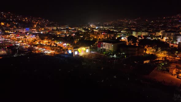 People at the consert aerial view alt