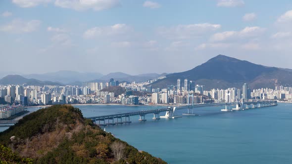Korea Busan Landscape with Mountain and River alt