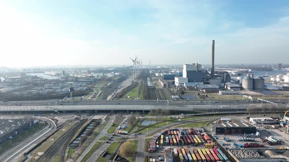 Industrial Zone Containers Factories and Busniesses in Amsterdam Westhaven The Netherlands Europe alt