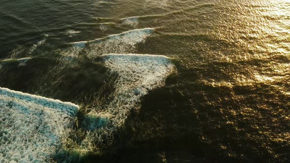 Ocean Waves and Sea Surf, Aerial View alt