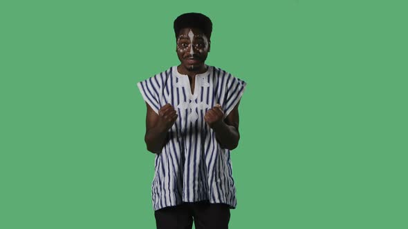 Portrait Young African American Man with Wow Surprised and Delighted Facial Expression alt