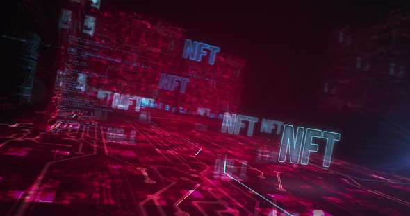 NFT Non-Fungible Token symbols loop cyber concept alt