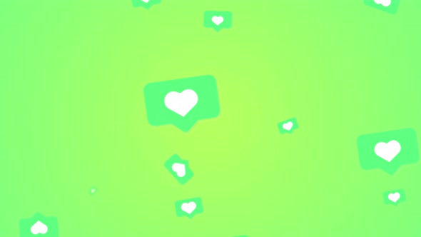 Social media animated hearts like