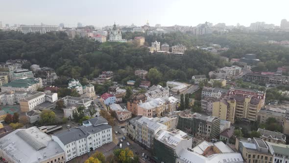 Cityscape of Kyiv, Ukraine. Aerial View, Slow Motion alt
