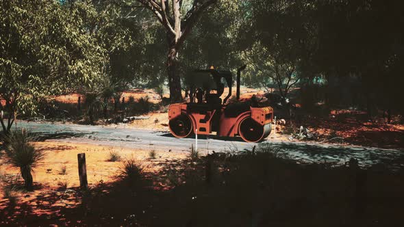 Road Roller Tractor in the Forest alt